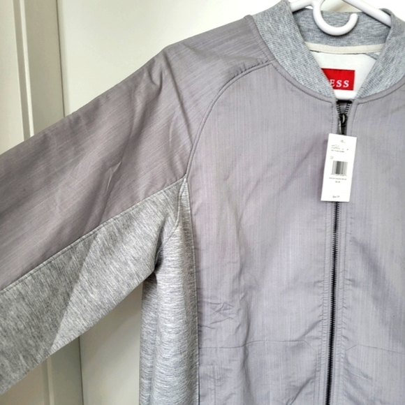 Guess Droy Scuba Bomber Two Toned Grey Jacket NWT - Picture 5 of 13